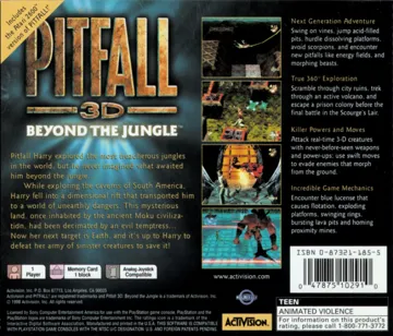 Pitfall 3D - Beyond the Jungle (US) box cover back